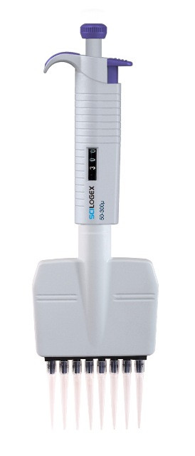 8 Channel Autoclavable Pipette, 50-300ul Volume, 1 each