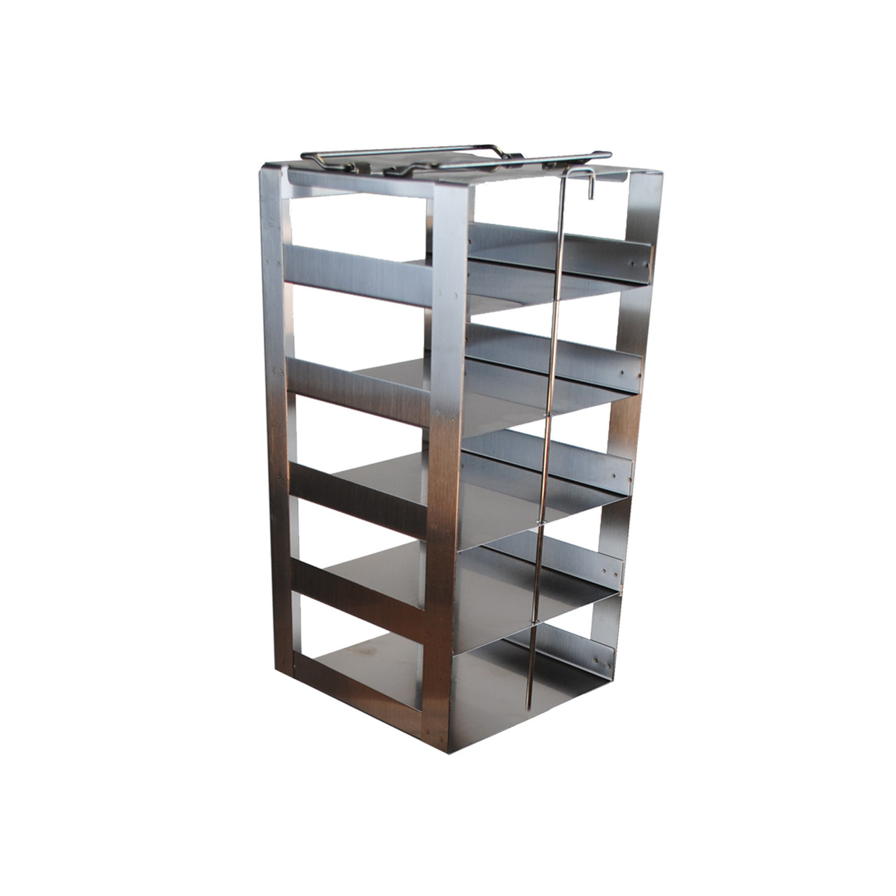 Stainless Steel Vertical Freezer Rack for Standard 2" Boxes | 5 Boxes High | Compact for Chest Freezers & LN2 Dewars | Double-Welded | Rack Only | Cat # CF-5-2