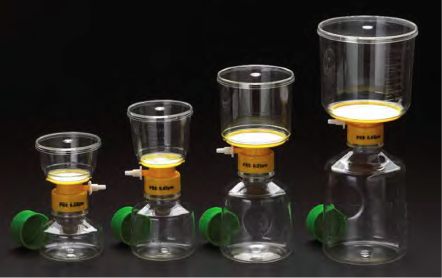 CELLTREAT 229704 1000mL bottle top filter 0.45µm PES 90mm membrane large-volume clarification particle removal