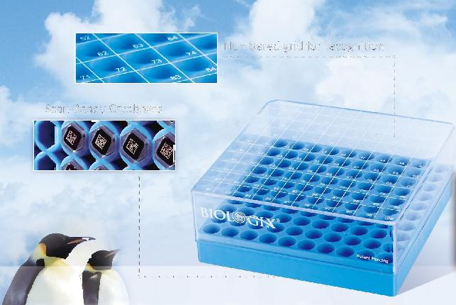 Cryoking 100 place Polycarbonate Storage Boxes for 1.5ml Cryoking Crovials, Blue, 6/Pack