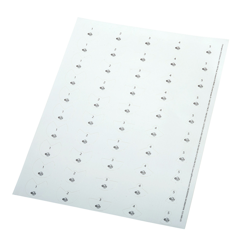 Vent Control Label, 50mL Bio-Reaction Tube, Sheet, Non-sterile, 500/CS