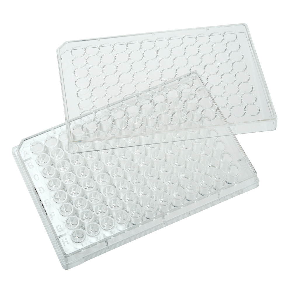 CELLTREAT 96-Well Flat Bottom Non-Treated Microplate with Lid, Sterile | 50–300 µL Working Volume | 100/Case | Cat # 229596