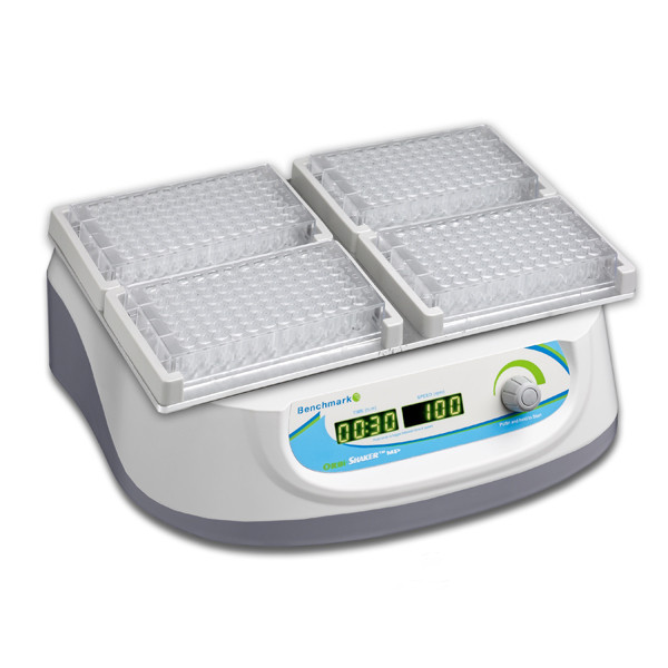 Benchmark Scientific Orbi-Shaker™ MP Microplate Shaker with 4-Position Platform | 200–1500 RPM | 3 mm Orbit | Standard, PCR & Deep-Well Plates | Cold Room & Incubator Compatible | Cat # BT1502