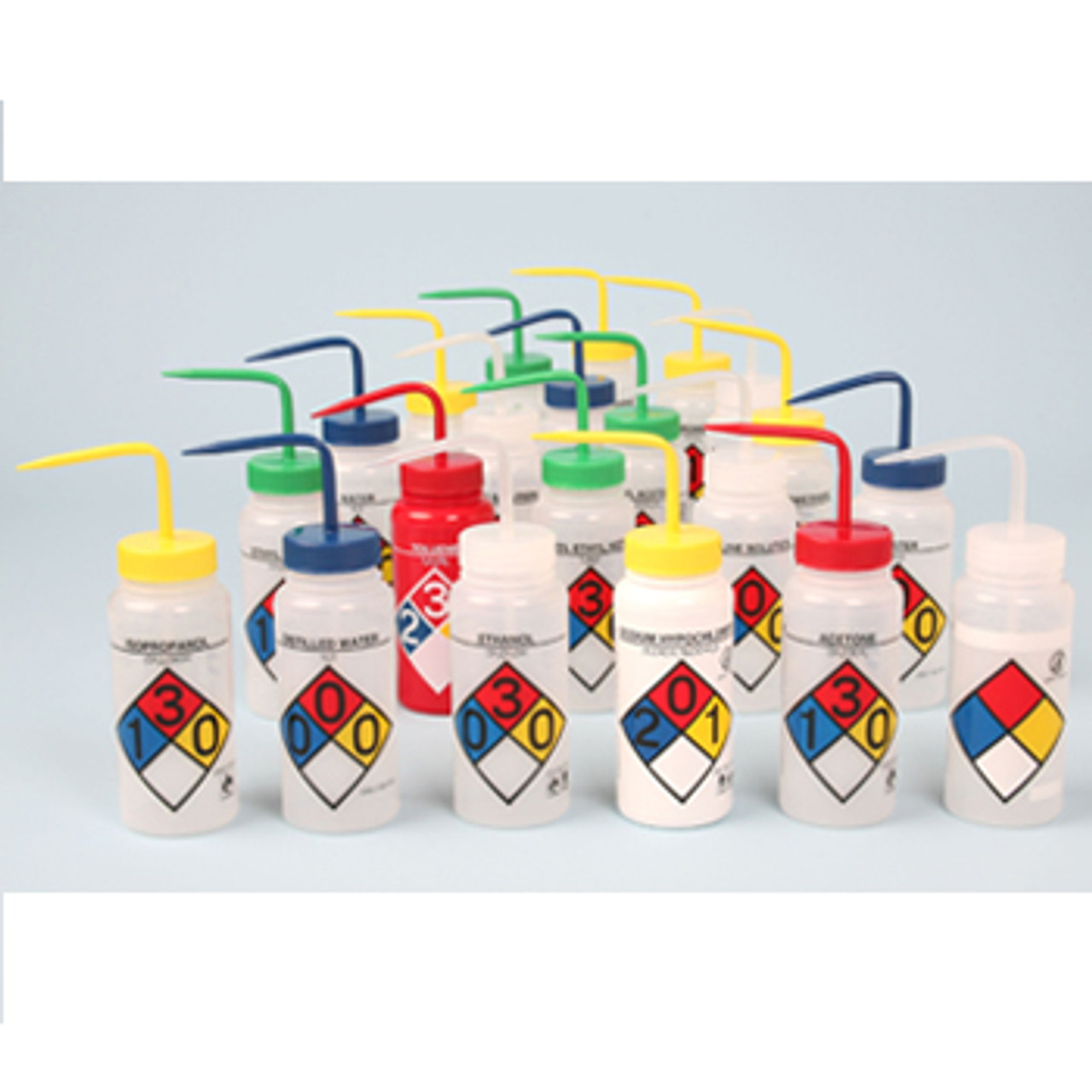 500 ML (16 OZ) ™LABEL YOUR OWN BOTTLE, 4-COLOR SAFETY-LABELED WASH BOTTLE, 1 ea