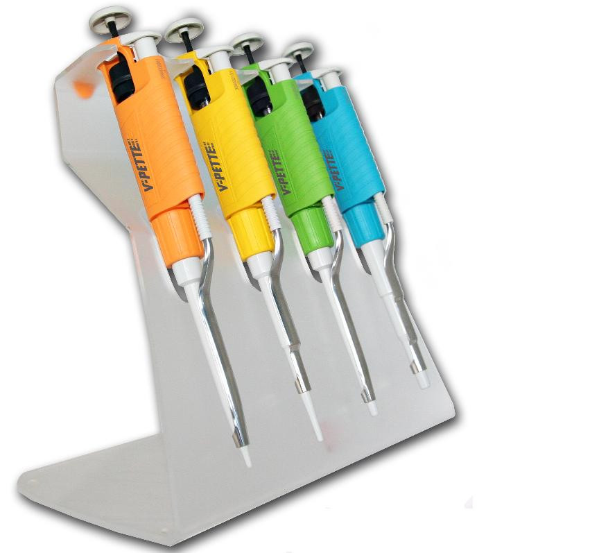 Linear Pipette Stand, 4-place, Acrylic, 1 ea