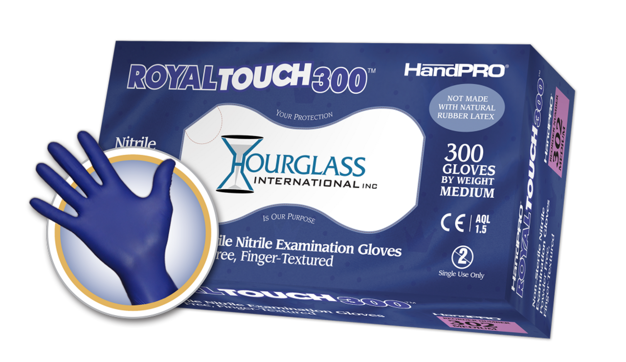 RoyalTouch300 Purple Nitrile Gloves, Small, 300/box
