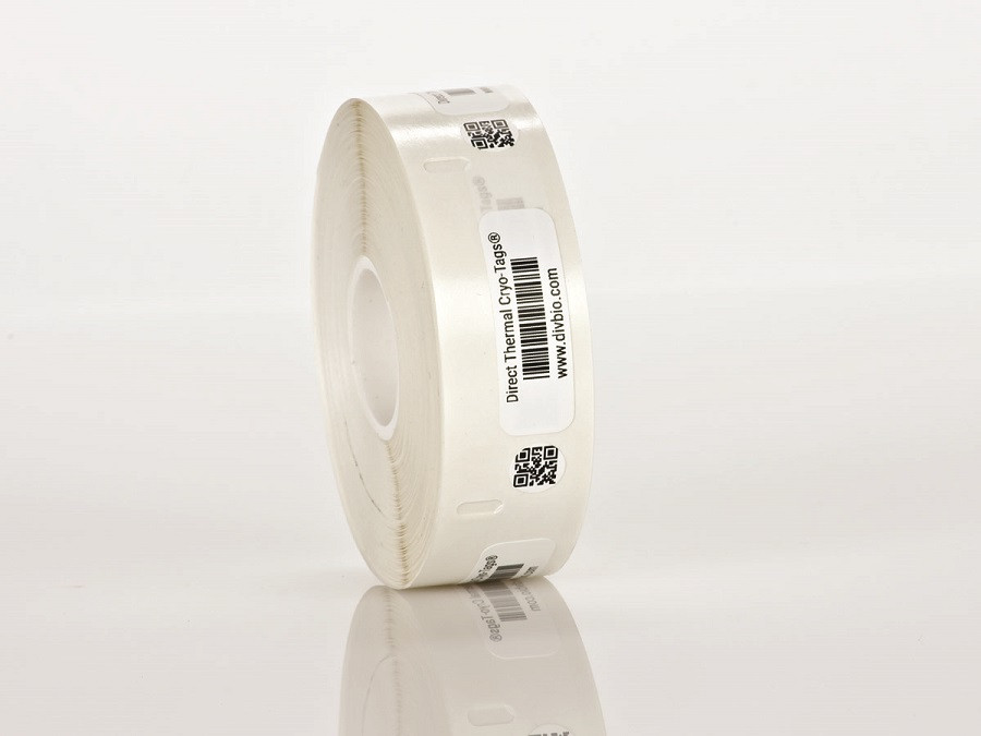 DT Cryo-Tag 1.50" x .50" and 3/8" Cryo Spot Combo 500 sets/roll - WHITE