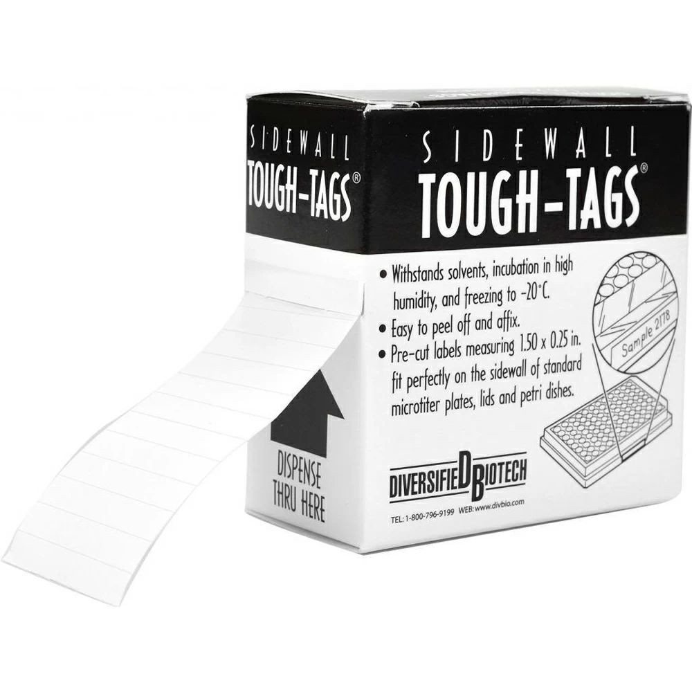 Diversified Biotech TT-SWALL Sidewall Tough-Tags® Write-On Labels