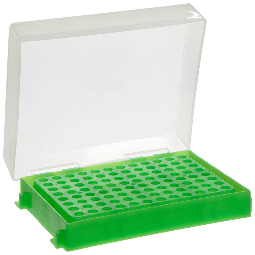 Heathrow Scientific HS23461D 96-Well PCR Tube Rack, Green, Pack of 5