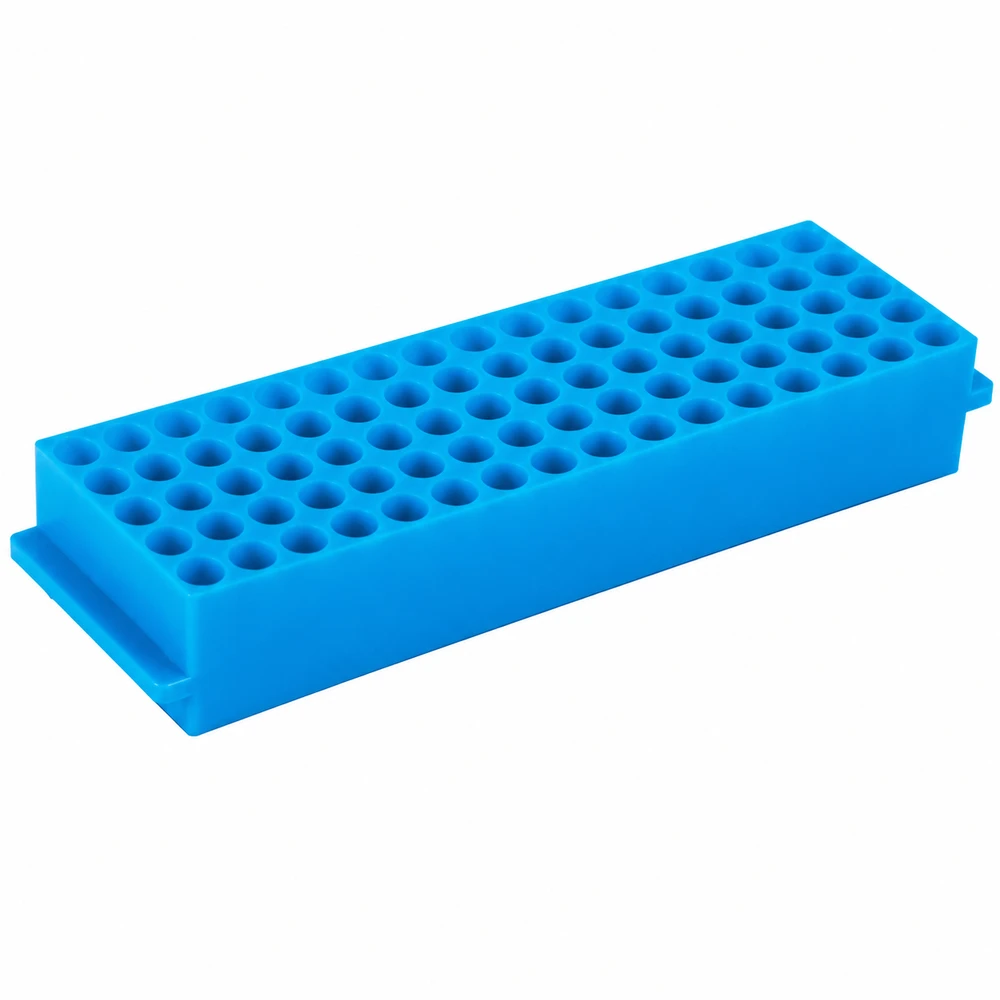 Heathrow Scientific HS29025B 80-Well Microtube Rack, Blue, Pack of 5