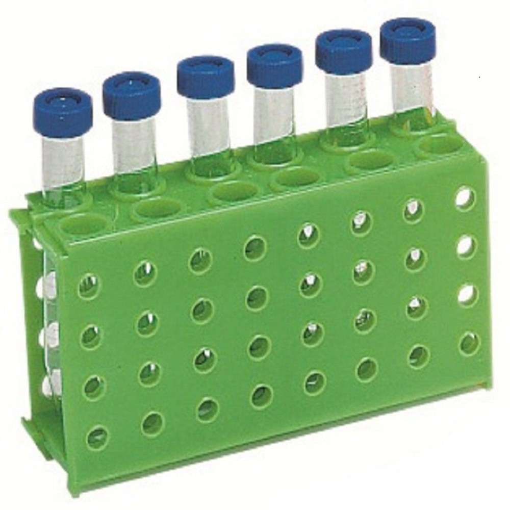 Heathrow Scientific HS29022C 4-Way Tube Rack, Green, Pack of 5