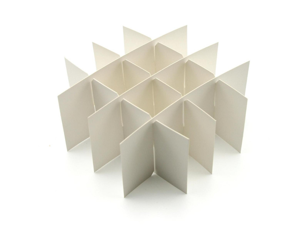 Heathrow Scientific HS2860P Cardboard Tube Storage Box Partition / Divider 16 Well 50 mL Tubes, White, Pack of 10