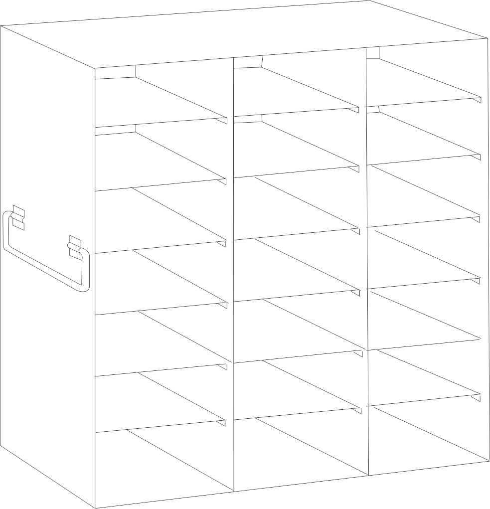 Upright Freezer Rack for 100-Place Slide Boxes, 3 x 7 = 21, UFS-100-37
