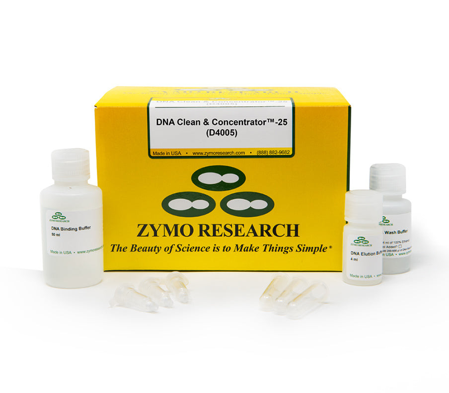 Zymo Research DNA Clean & Concentrator™-25 | PCR Purification & DNA Cleanup Kit with Capped Columns | Up to 25 µg | 200 Preps | Cat # D4034