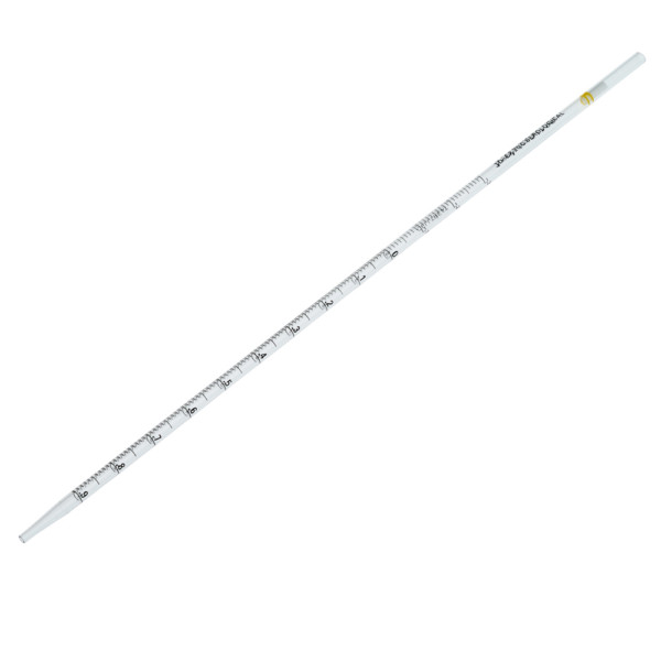 CELLTREAT 1mL Serological Pipet, Individually Wrapped, Paper/Plastic, Bag-Packed, Sterile | 0.01 mL Graduations | Yellow Color Code | 100/Bag | 500/Case | Cat # 229001B