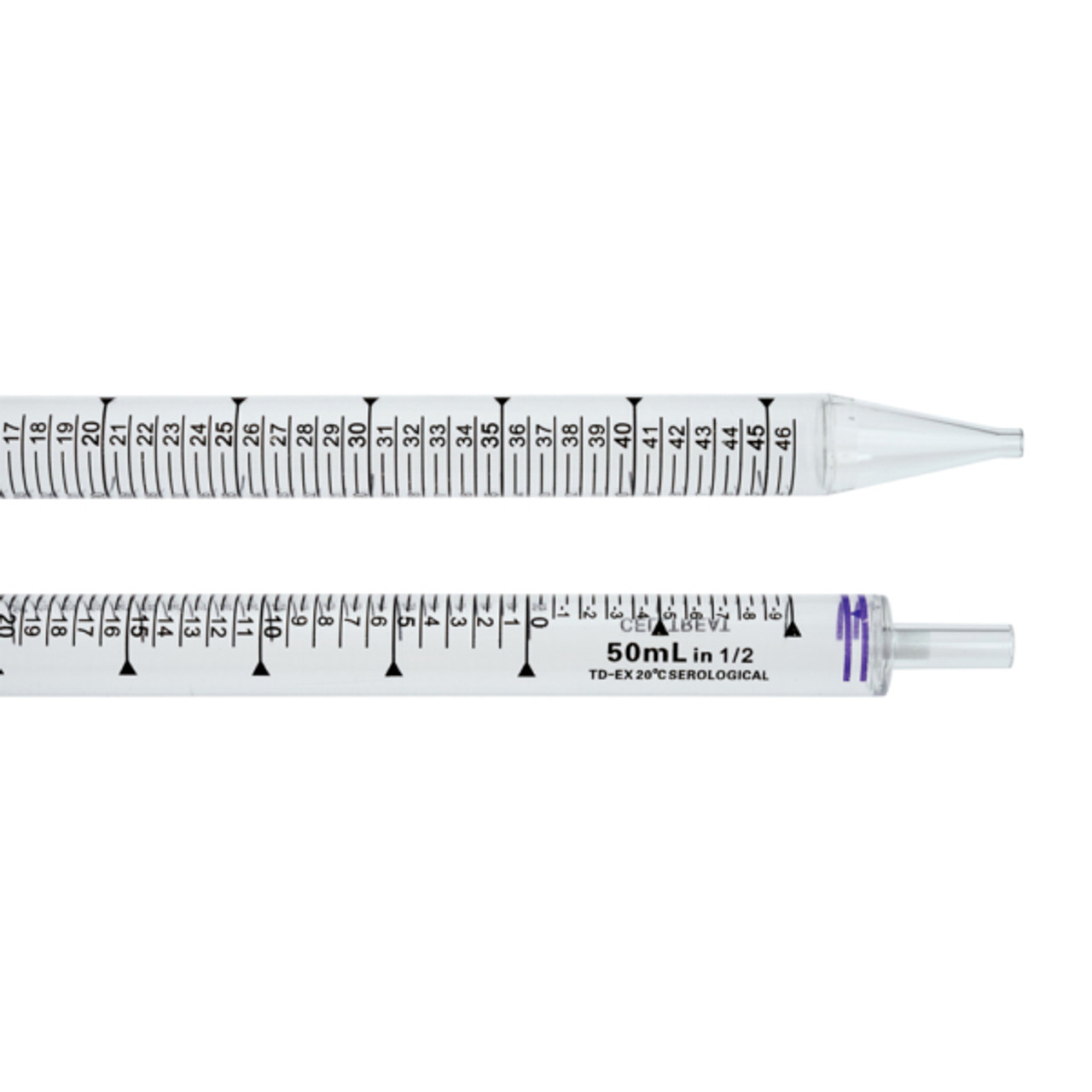 50mL Serological Pipet, Individual Paper/Plastic Wrapper Packed in Bags, Sterile, 100/CS