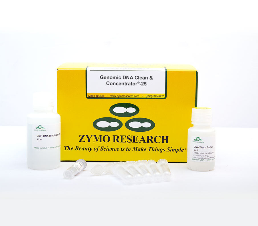 Zymo Research Genomic DNA Clean & Concentrator™-25 | Large-Sized gDNA Cleanup & Concentration Kit | Up to 25 µg | 100 Preps | Cat # D4065