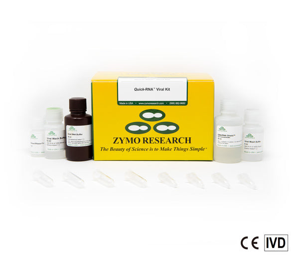 Zymo Research Quick-RNA™ Viral Kit | Viral RNA from Plasma, Serum, Urine, Swabs & Biological Fluids | No Organic Denaturants | DNA/RNA Shield™ Included | 50 Preps | Cat # R1034