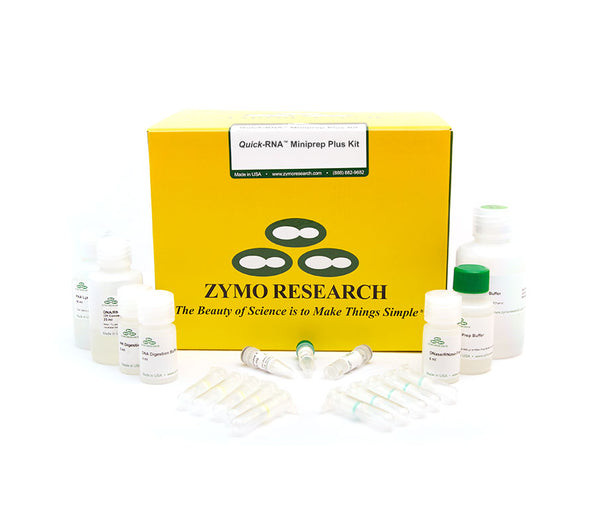 Zymo Research Quick-RNA™ MiniPrep Plus Kit | Total RNA from Any Sample — Cells, Tissue, Blood & Fluids | DNA/RNA Shield™ & Proteinase K Included | DNase I Included | 200 Preps | Cat # R1058
