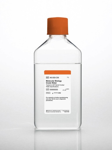 Mediatech® 1L Molecular Biology Grade Water Tested to USP Sterile Purified Water Specifications