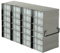 Upright Freezer Racks for 96 Deep-Well Microtiter Plates and Microtube Racks with Locking Rod – Rack Only – 4 Boxes Deep x 6 Boxes High