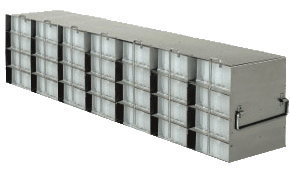 Upright Freezer Racks for 96 Deep-Well Microtiter Plates and Microtube Racks with Locking Rod – Rack Only – 7 Boxes Deep x 4 Boxes High