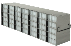 Upright Freezer Racks for 96 Deep-Well Microtiter Plates and Microtube Racks with Locking Rod – Rack Only – 7 Boxes Deep x 5 Boxes High