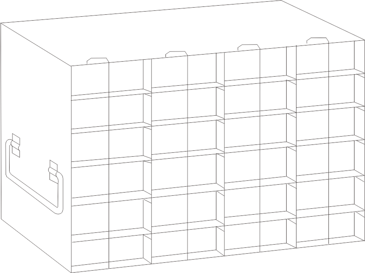 Rack For 50-Cell Hinged Top Plastic Boxes, 4x6 configuration