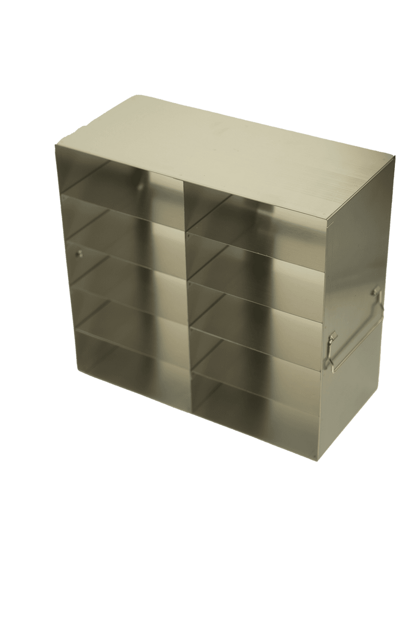 Rack For Large 2″ Cardboard Boxes and 100-Cell Hinged Top Plastic Storage Boxes, 2x5 configuration