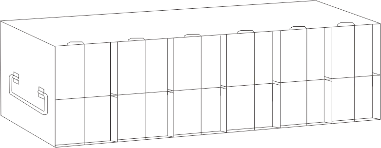 Stainless steel upright freezer rack for 96- and 384-well microplates, 6 compartments deep by 2 high, 18 15/16 inches tall