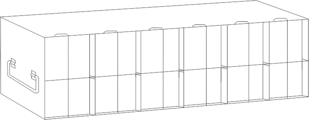 Stainless steel upright freezer rack for 96- and 384-well microplates, 6 compartments deep by 2 high, 18 15/16 inches tall