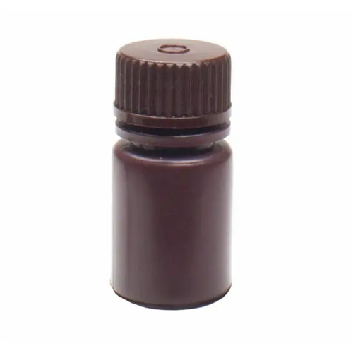 NEST 336201 15 mL Narrow Mouth Round Storage Bottle, Amber Polypropylene, Sterile, Leakproof Linerless Cap