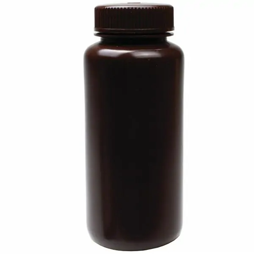 NEST 341201 500 mL Wide Mouth Round Storage Bottle, Polypropylene (PP), Amber, Sterile, Leakproof Linerless Cap