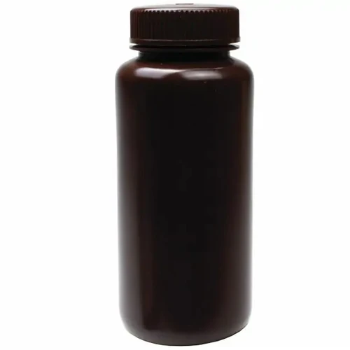 NEST 341301 500 mL Wide Mouth Round Storage Bottle, HDPE, Amber, Sterile, Leakproof Linerless Cap