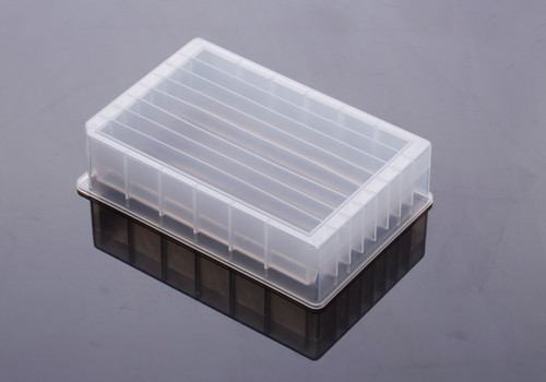 NEST 360161 8 Channel Reservoir Microplate, Low Profile 31.4 mm Height, 22 mL per Channel, No Lid, Sterile