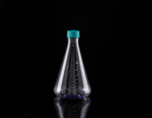 NEST 784101 1000 mL Erlenmeyer Shaker Flask, Polycarbonate, Flat Bottom, Plug Seal Cap, Sterile, Case of 6 (6 x 1)