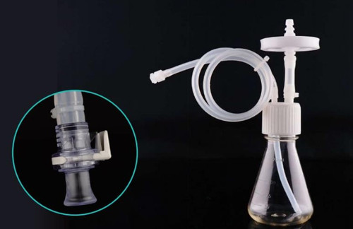 NEST C20322-AZB050A 3L Wide-Mouth High Efficiency Baffled Erlenmeyer Flask, Bi-Directional Cap, TPE Tube 1/8" ID x 1/4"