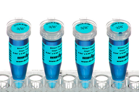 DT Cryo-Tags 0.94" x 0.50" & 3/8" spot, Blue