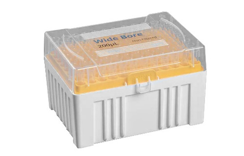 Pipette Tip, wide bore, 200ul, sterile, non-filtered, 10 racks of 96 tips, 960/pk