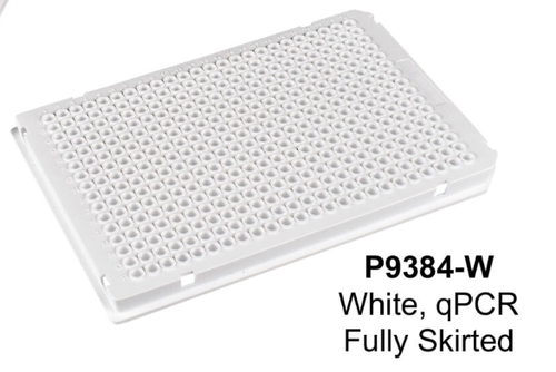 PCR Plates, 384 well, 30µL, full skirt, white, Roche® type, two notch - A24/P24, 50/pk