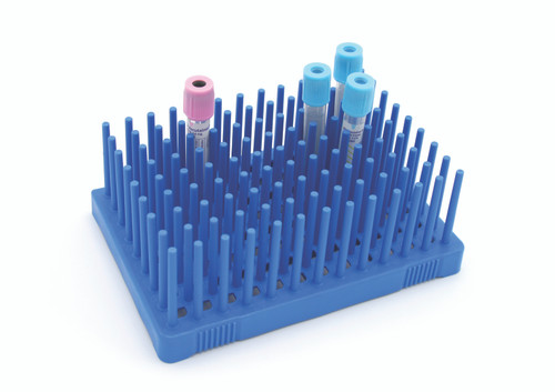 Peg Tube Rack 96-Place, 10-14mm, Blue