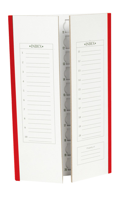 20-Place Slide Tray Cardboard, Red Trim