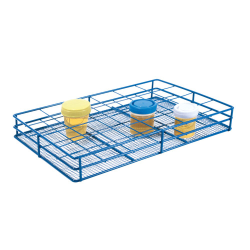 Coated Wire Urine Container Rack, 50-58mm, 4x6 Format, Blue
