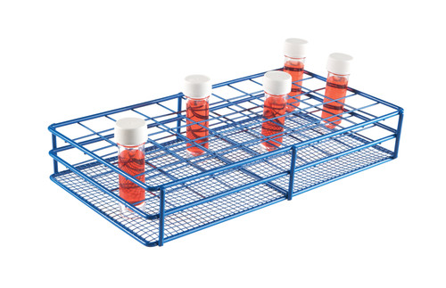 Coated Wire Tube Rack 29-33mm 5x10 Format, Blue