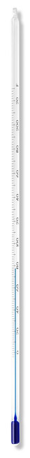 Thermometer, Blue Liquid, -4 to 230°F, Total Immersion, 12 in