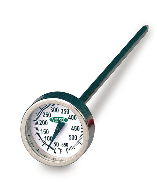 Thermometer, Dial, 50 to 550°F, 1 in Diam.