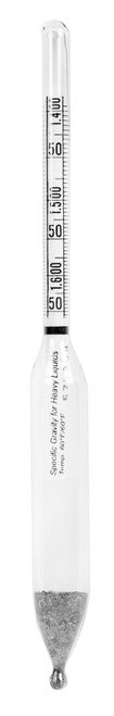 Wide-Range Specific Gravity Hydrometer, 1.400 to 1.650