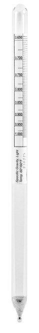 Specific Gravity Hydrometer, 0.650 to 1.000, 0.005 subdivisions, 305 mm