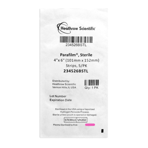 Parafilm® M, Sterile 4” x 6” (101mm x 152mm) Strips, 5/PK