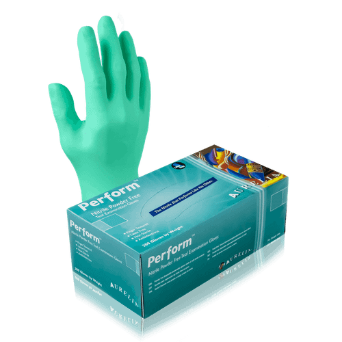 Aurelia Perform 92398 Teal Nitrile Exam Gloves, Size Large, Case of 2,000 (10 Boxes x 200)